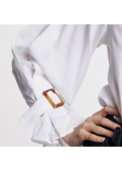 Biała koszula z szerokimi rękawami KOSDT-0087-11(W21)