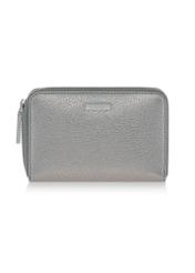 Srebrny skórzany portfel damski PORES-0836-92(W23)