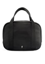 Czarna torebka typu lunchbox TOREN-0328-99(Z25), widok produktu od przodu na białym tle.