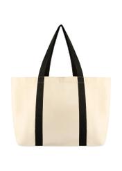 Bawełniana beżowa torba TOREN-0333-1E(W26) - widok produktu z tyłu, na białym tle. 