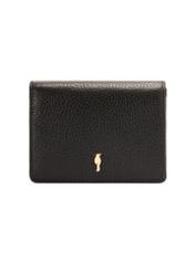 Czarny portfel damski z ochroną RFID PORES-0824RFID-99(Z25), widok produktu od przodu na białym tle.