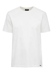 Kremowy t-shirt męski basic TSHMT-0110-12(Z24)-03