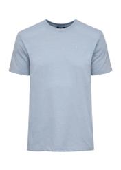 Blue men's t-shirt with logo TSHMT-0094-61(Z24)-01