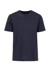 Granatowy T-shirt męski z monogramem TSHMT-0096-69(Z23)