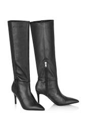 Black leather women's high heel boots BUTYD-1124-99(Z24)-02