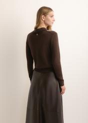 Brązowy sweter damski z wełną SWEDT-0275-1I(Z26)