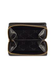 Czarny portfel damski croco PORES-0888B-99(Z25), widok produktu od góry na białym tle.