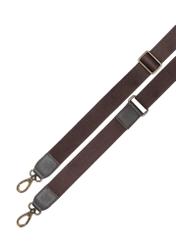 Brązowa skórzana męska torba na laptopa TORMS-0522-1H(Z26), widok paska produktu na białym tle.