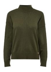 Classic women's sweater in khaki color SWEDT-0186-55(Z24)-01