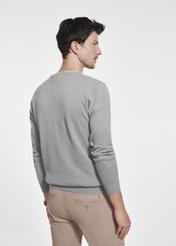 Light gray men's sweater with logo SWEMT-0114-91(Z24)-03