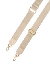 Mała beżowa torebka damska TOREC-1174-1B(W26), widok zbliżenia na szczegół produktu na białym tle.