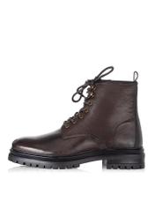 Brown leather men's boots BUTYM-0402B-89(Z24)