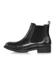 Black leather short women's Chelsea boots BUTYD-1116-99(Z24)-05