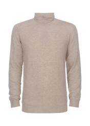 Beżowy sweter męski z golfem SWEMT-0131-81(Z23)