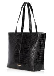 Czarna torebka shopper damska croco TOREC-0810-99(W23)-04