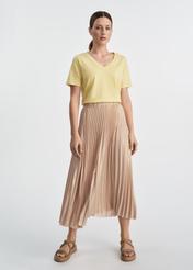 Żółty T-shirt damski basic TSHDT-0120-21(W25)-01