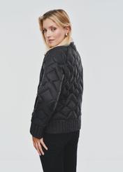 Black quilted transitional women's jacket KURDT-0571-99(Z24) pic. 4