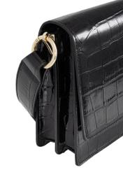 Czarna torebka damska lakierowana croco TOREC-0750-99(W23)-06