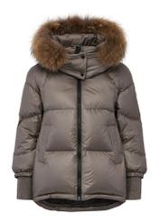 Women's insulated jacket in cocoa color KURDT-0544-57(Z24)-04