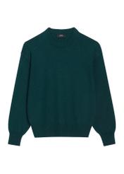 Turkusowy sweter damski oversize SWEDT-0280-7F(Z26), widok produktu z przodu na białym tle.