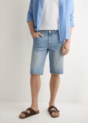 Niebieskie jeansowe szorty męskie SZOMT-0037-7B(W26)