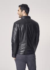 Men's short leather jacket with insulation KURMS-0248-5506(Z21)-03