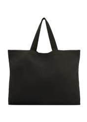 Czarna bawełniana torba TOREN-0136-9P(W26) - widok produktu z tyłu na białym tle. 