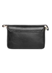 Elegancka czarna torebka damska TOREC-1251-99(Z26), widok produktu z tyłu na białym tle.