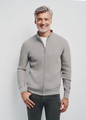 Gray men's sweater with zipper SWEMT-0137-91(Z24) pic. 1