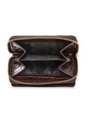 Brązowy portfel damski croco PORES-0888-1H(W26), widok produktu w środku na białym tle.