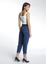 Granatowe spodnie mom jeans damskie SPODT-0055-69(W21)