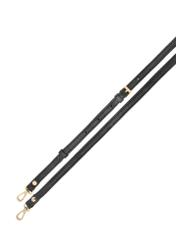 Czarna skórzana torebka damska na ramię TORES-1244-99(W26), widok na psek produktu na białym tle.