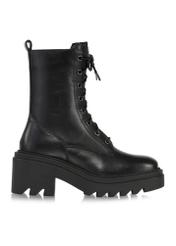 Black leather ankle boots with heels BUTYD-1108-99(Z24)-03