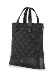 Pikowana czarna torebka shopper damska TOREN-0283-99(W24)