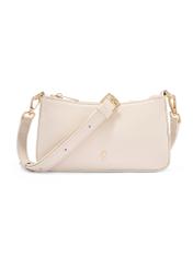 Mała kremowa torebka damska TOREC-1188-0B(W26) - widok produktu z przodu, na białym tle.