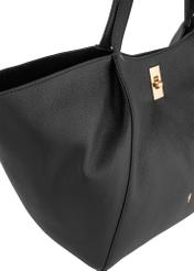 Skórzana czarna torebka shopper damska TORES-1000-99(W24)
