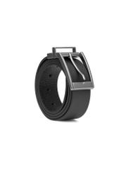 Skórzany dwustronny pasek męski PASMS-0167-9P(W26) - widok produktu z przodu, na białym tle. 