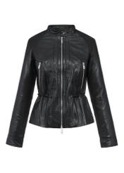 Women's black leather jacket KURDS-0499-5491(Z24)-04