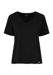 Czarny T-shirt damski basic TSHDT-0120-99(W24)
