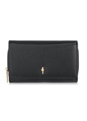 Large black leather women's wallet PORES-0801B-99(W24)-01