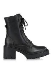 Black leather high-heeled ankle boots BUTYD-1095-99(Z24)-01