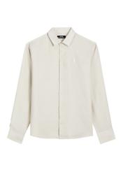 Beżowa lniana koszula męska KOSMT-0321A-1A(W26)