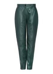 Green women's leather pants SPODS-0039-5327(Z24)-04