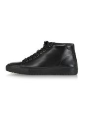 Black leather men's sports shoes BUTYM-0477-99(Z24)-03