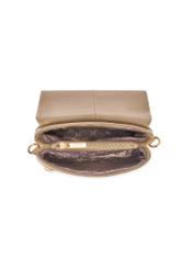 Ciemnobeżowa skórzana torebka damska TORES-0911F-1K(W26)