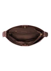 Brązowa torebka damska hobo TOREC-1257-1H(Z26), widok produktu od góry na białym tle.