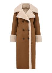 Long brown women's sheepskin coat KOZDP-0010-24(Z24)-05