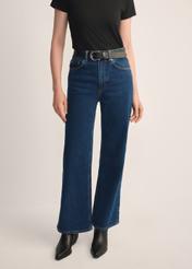 Granatowe jeansowe spodnie damskie JEADT-0013-7E(Z26)