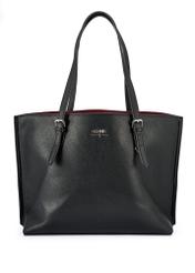Czarna duża torba shopper TOREC-1088-99(Z25), widok produktu przodem na białym tle.