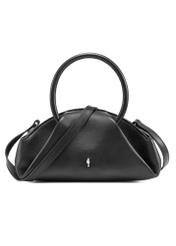 Czarna mini torebka typu top handle TORES-1203-99(Z25), widok produktu z przodu na białym tle.